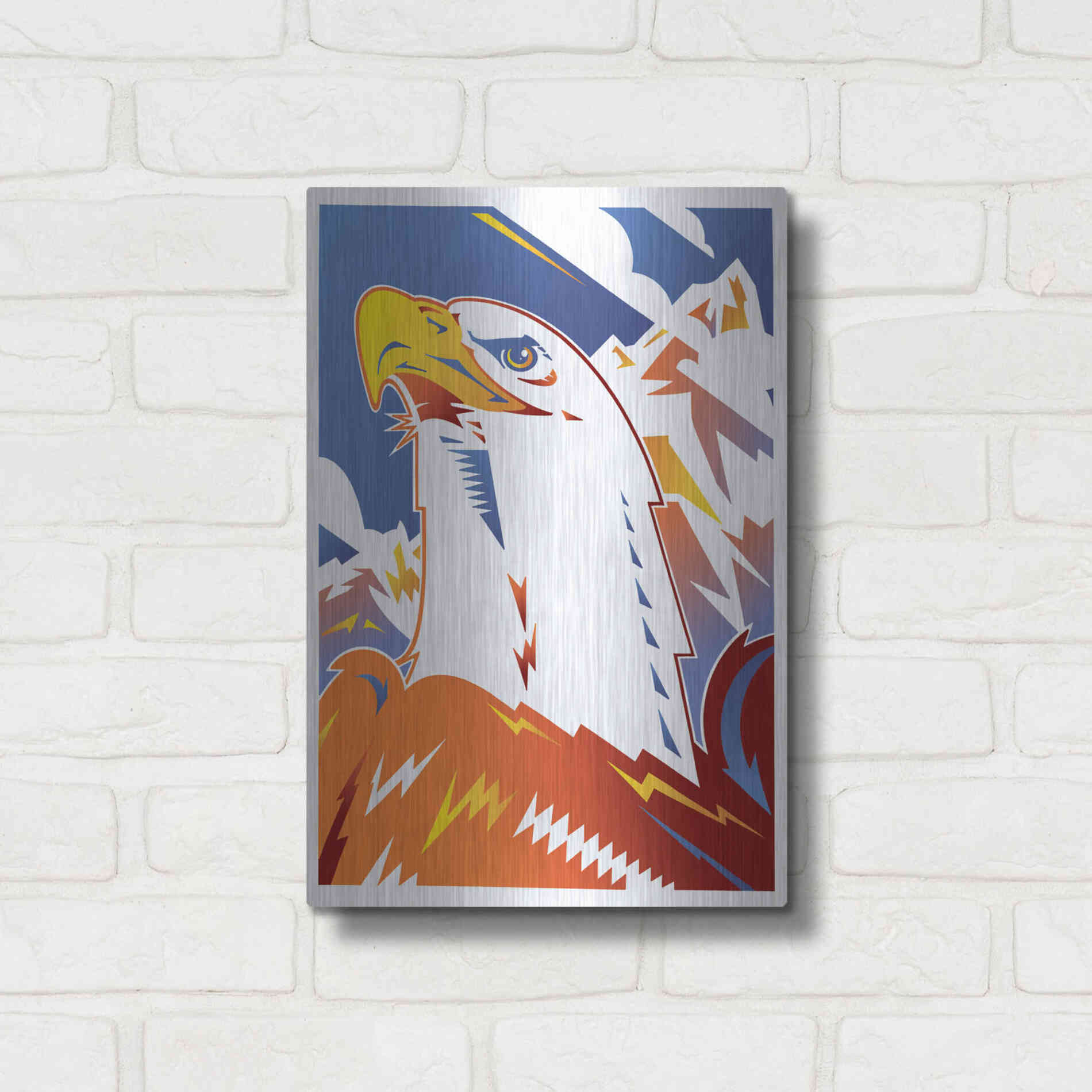 Luxe Metal Art 'Eagle' by David Chestnutt, Metal Wall Art,12x16