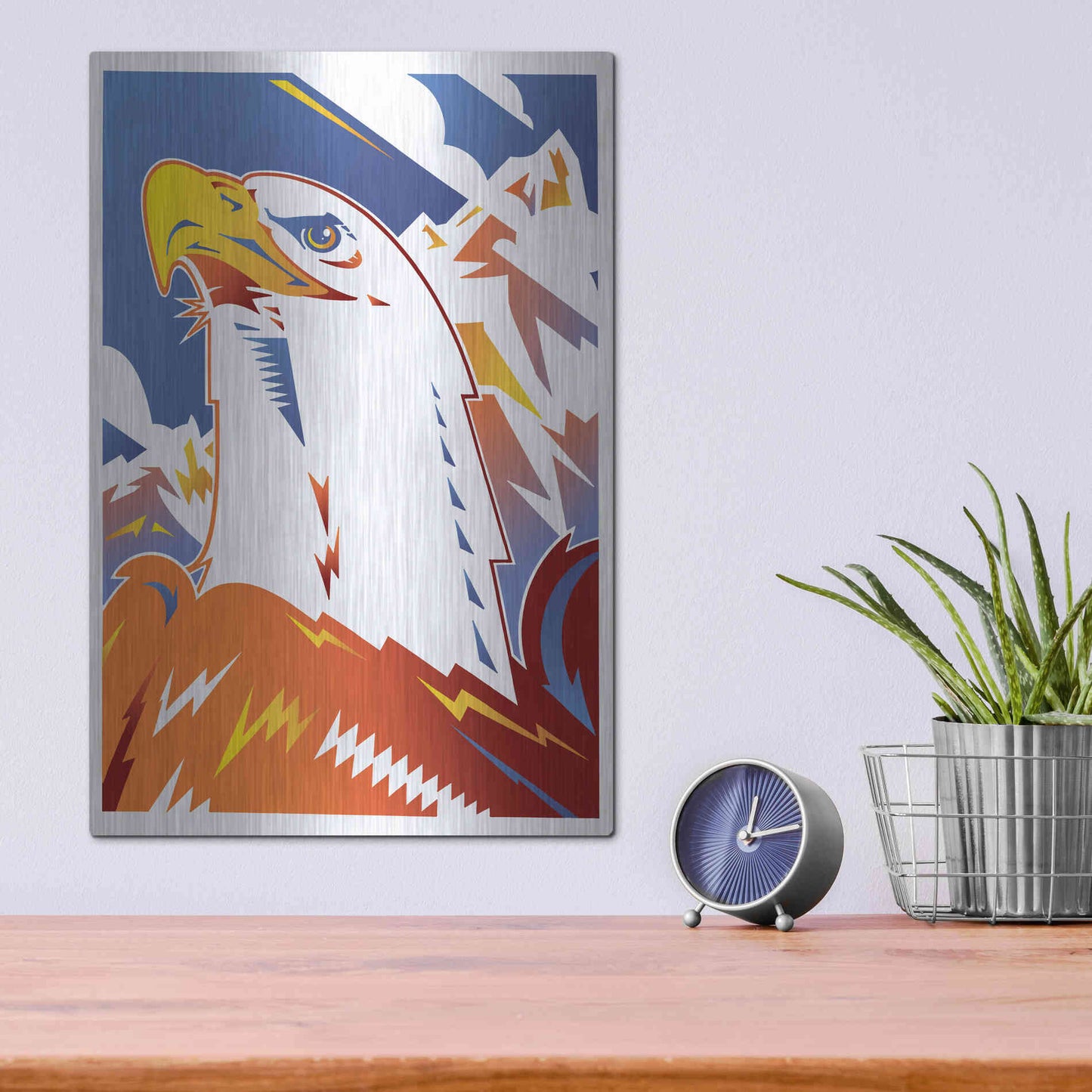 Luxe Metal Art 'Eagle' by David Chestnutt, Metal Wall Art,12x16