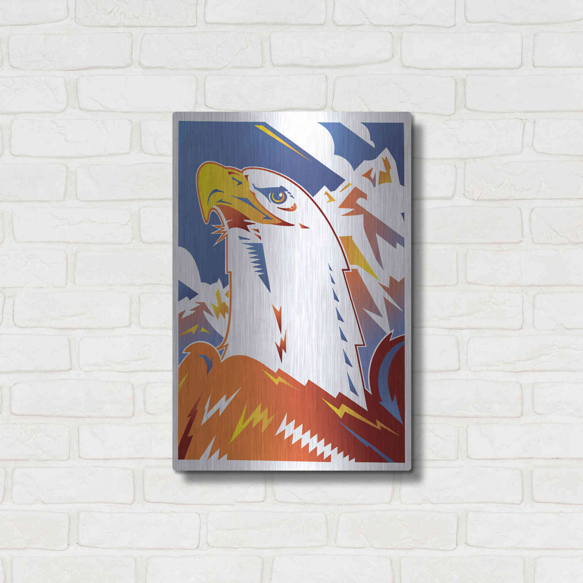 Luxe Metal Art 'Eagle' by David Chestnutt, Metal Wall Art,16x24