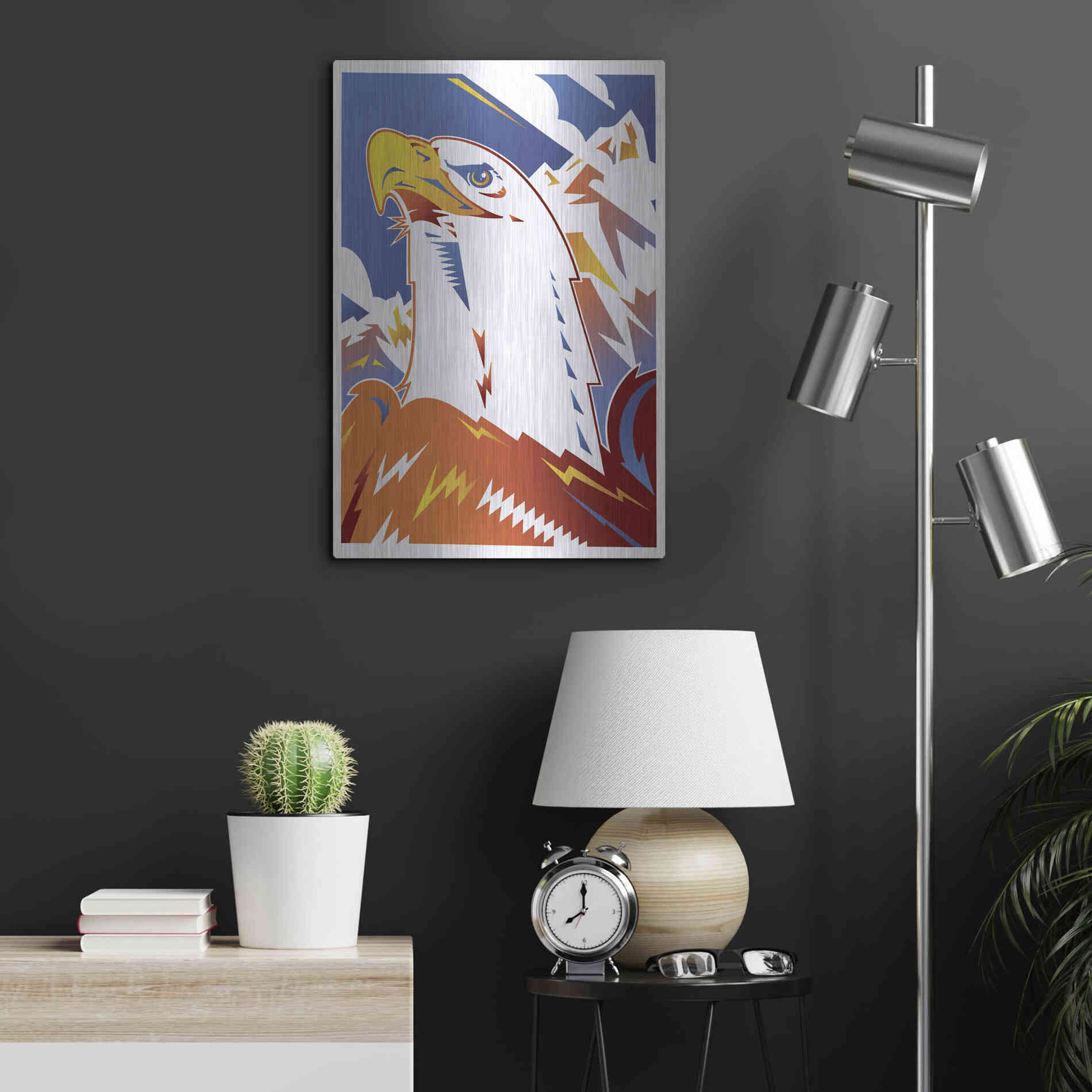 Luxe Metal Art 'Eagle' by David Chestnutt, Metal Wall Art,16x24