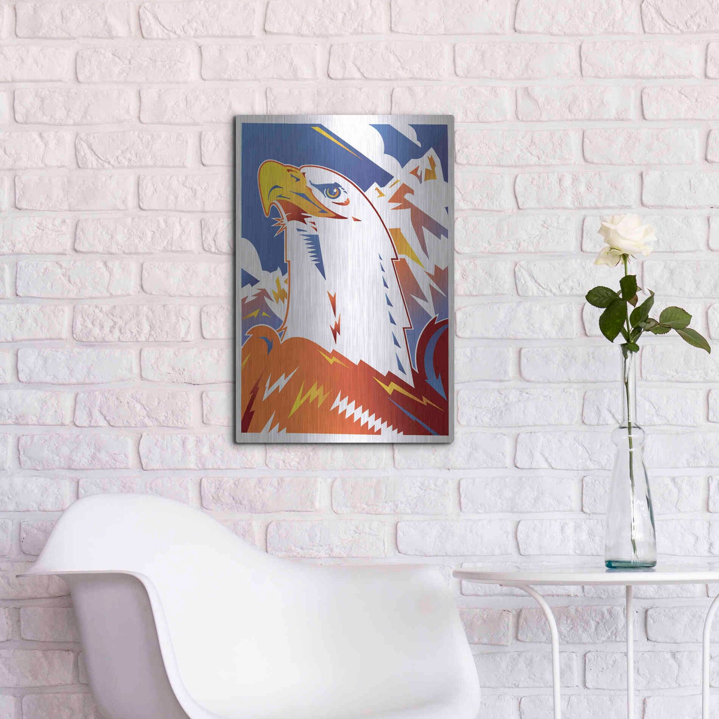 Luxe Metal Art 'Eagle' by David Chestnutt, Metal Wall Art,16x24