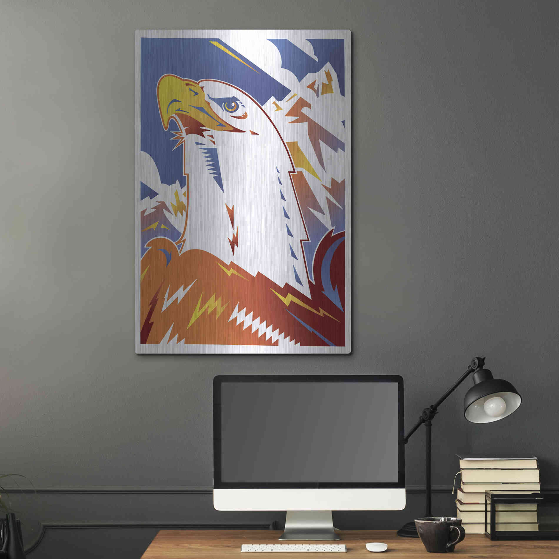 Luxe Metal Art 'Eagle' by David Chestnutt, Metal Wall Art,24x36