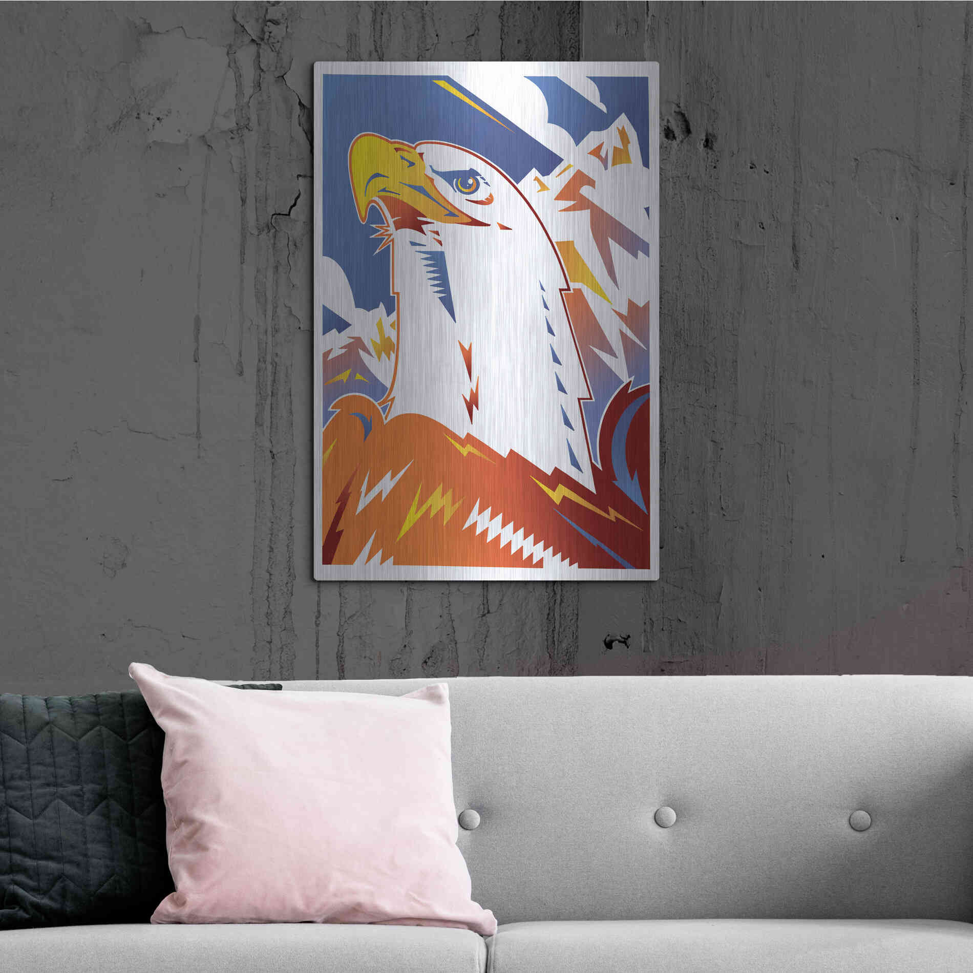 Luxe Metal Art 'Eagle' by David Chestnutt, Metal Wall Art,24x36