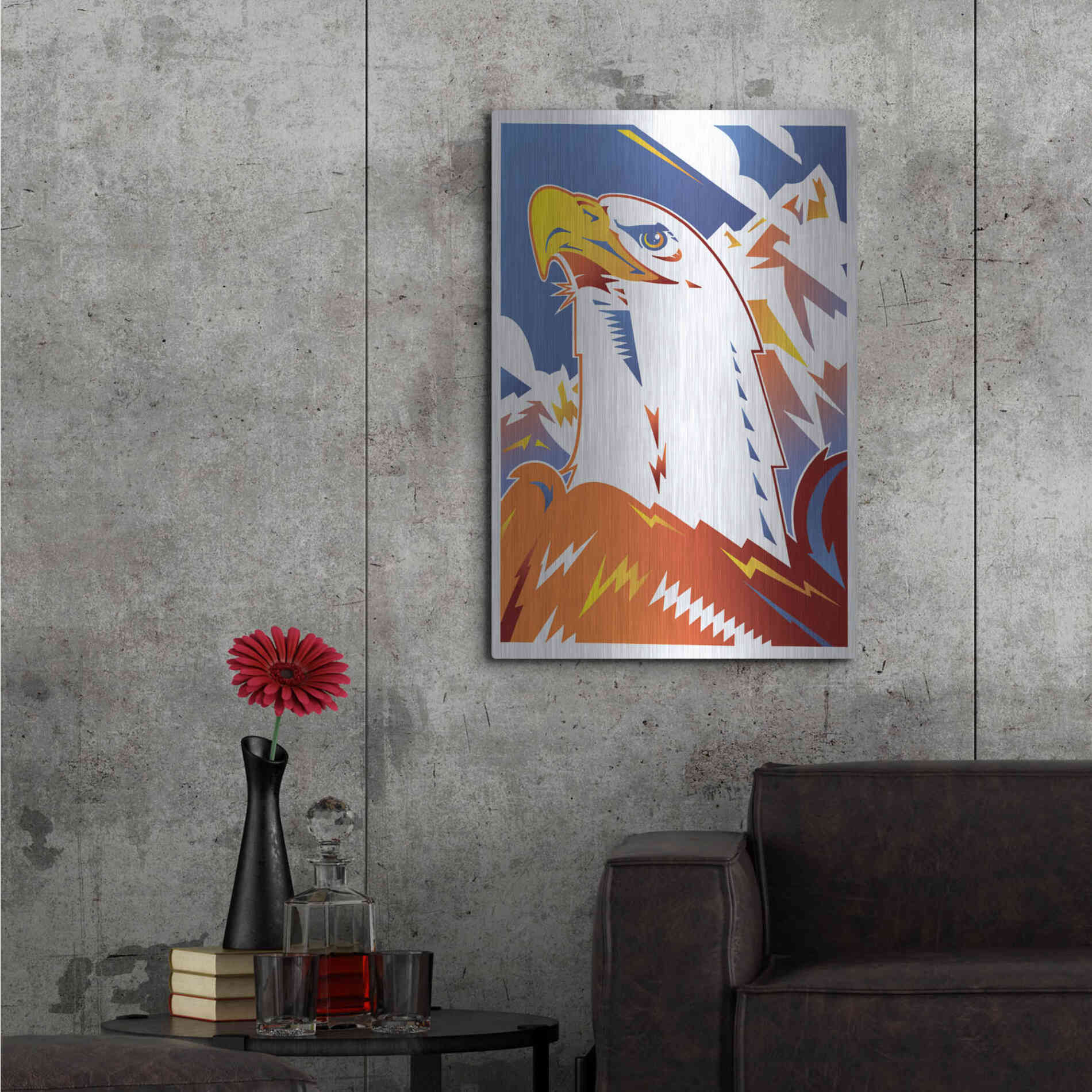 Luxe Metal Art 'Eagle' by David Chestnutt, Metal Wall Art,24x36