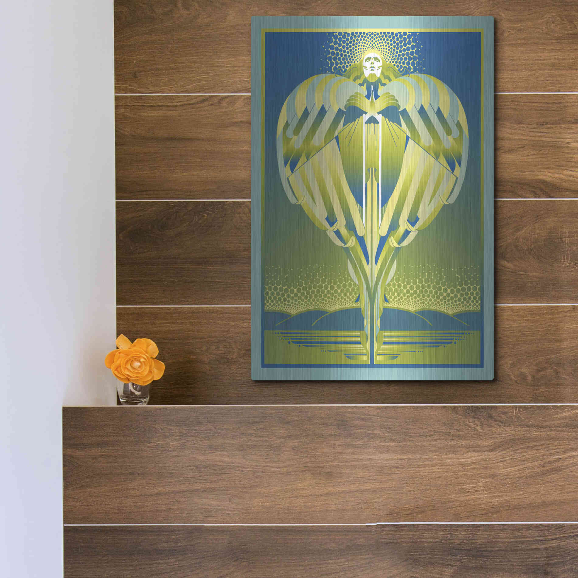 Luxe Metal Art 'Earth Angel' by David Chestnutt, Metal Wall Art,12x16