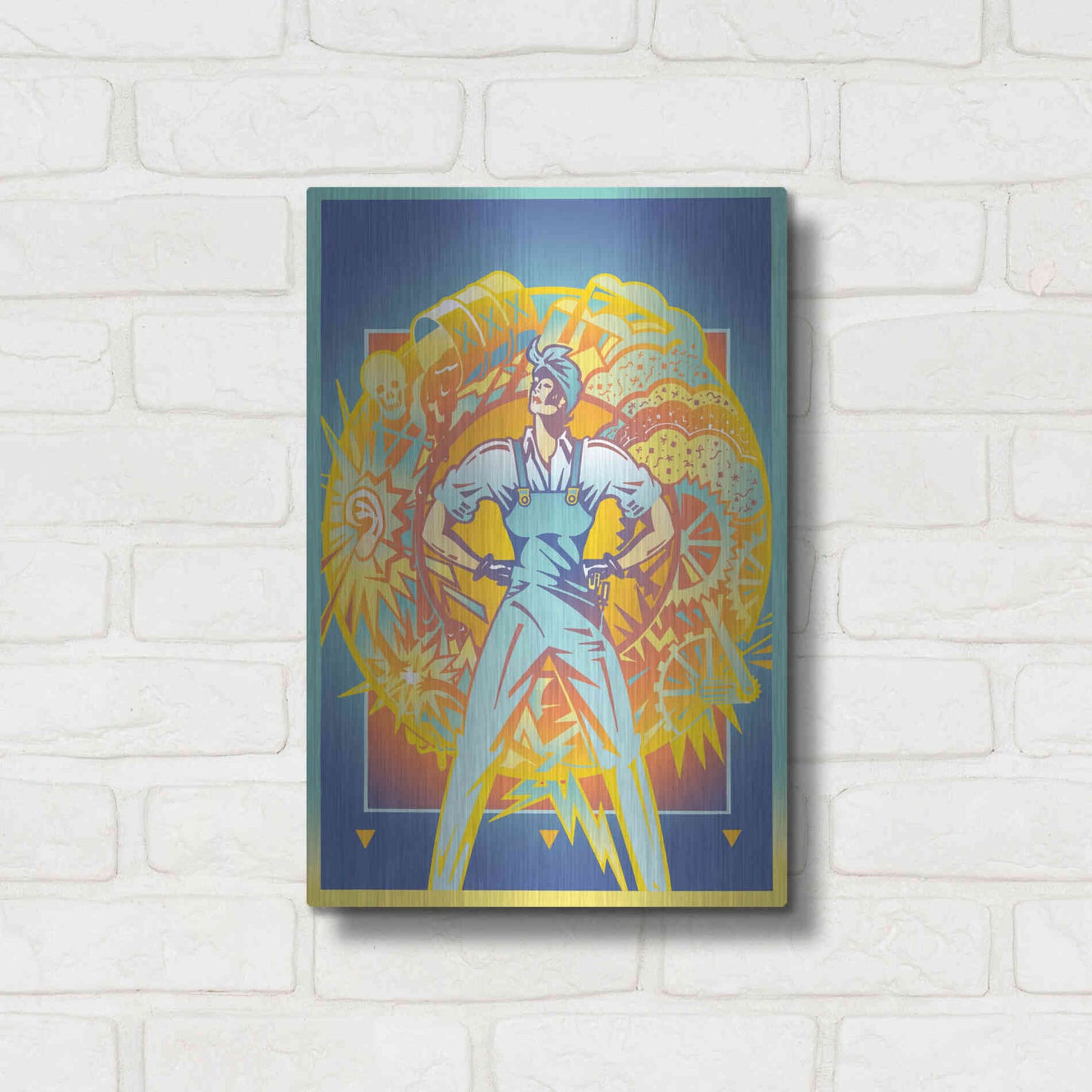 Luxe Metal Art 'Environmental Rosie' by David Chestnutt, Metal Wall Art,12x16