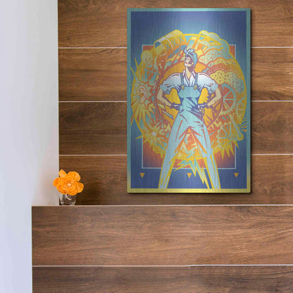 Luxe Metal Art 'Environmental Rosie' by David Chestnutt, Metal Wall Art,12x16