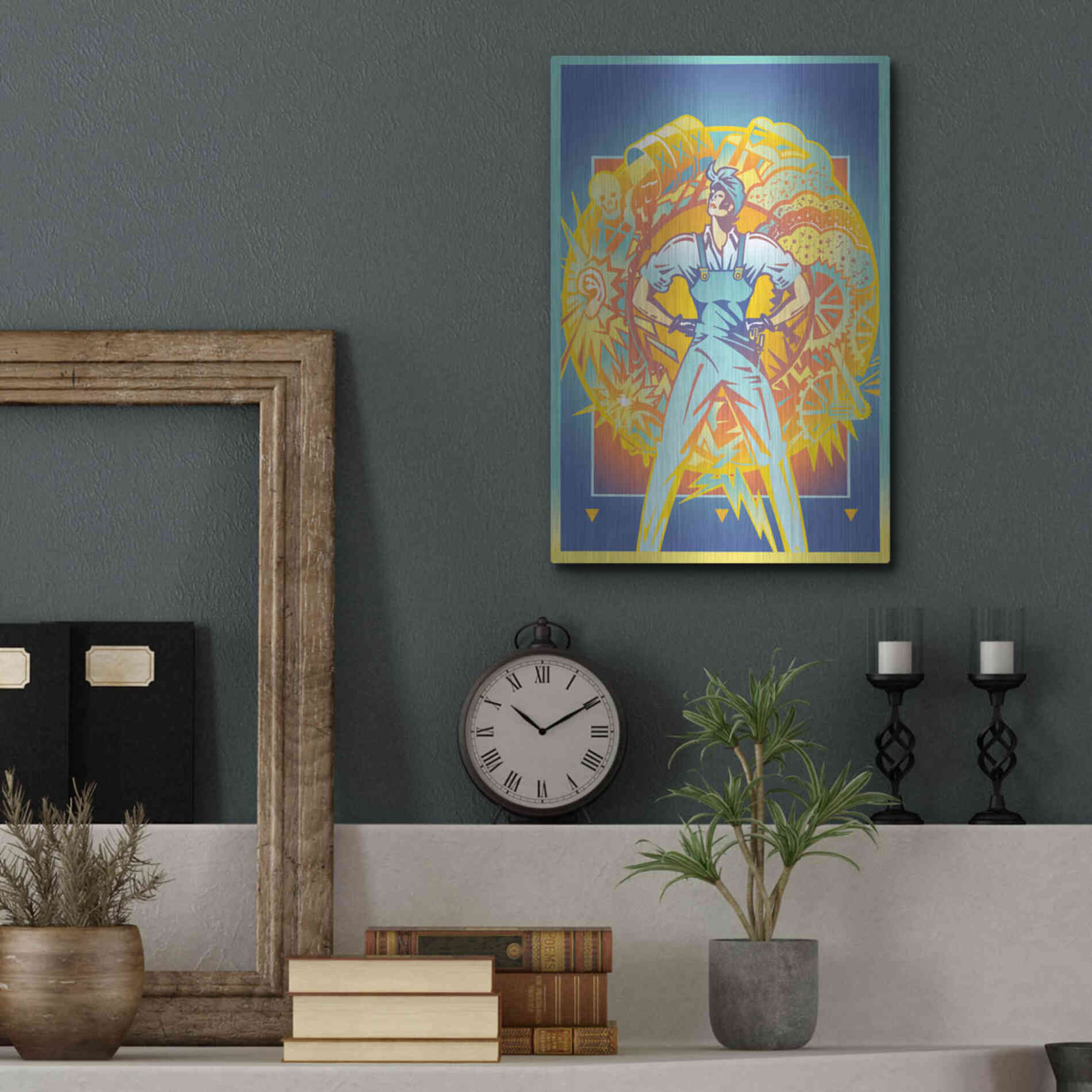 Luxe Metal Art 'Environmental Rosie' by David Chestnutt, Metal Wall Art,12x16