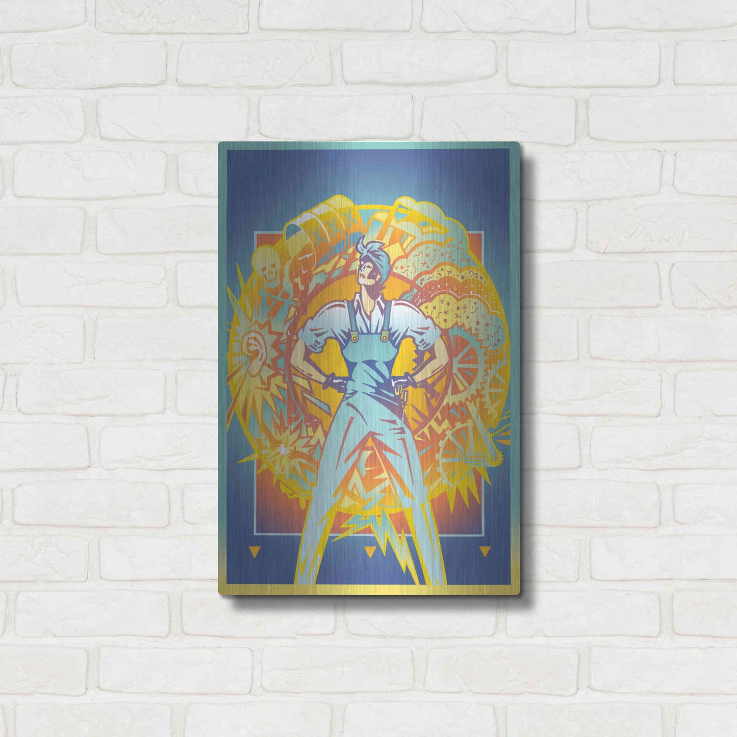 Luxe Metal Art 'Environmental Rosie' by David Chestnutt, Metal Wall Art,16x24