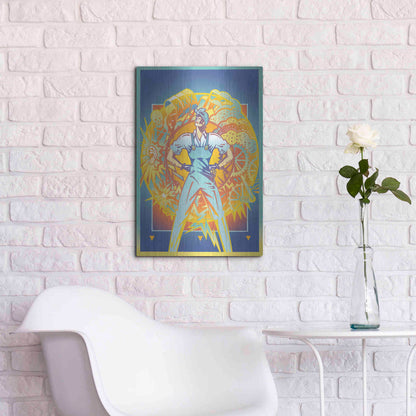 Luxe Metal Art 'Environmental Rosie' by David Chestnutt, Metal Wall Art,16x24