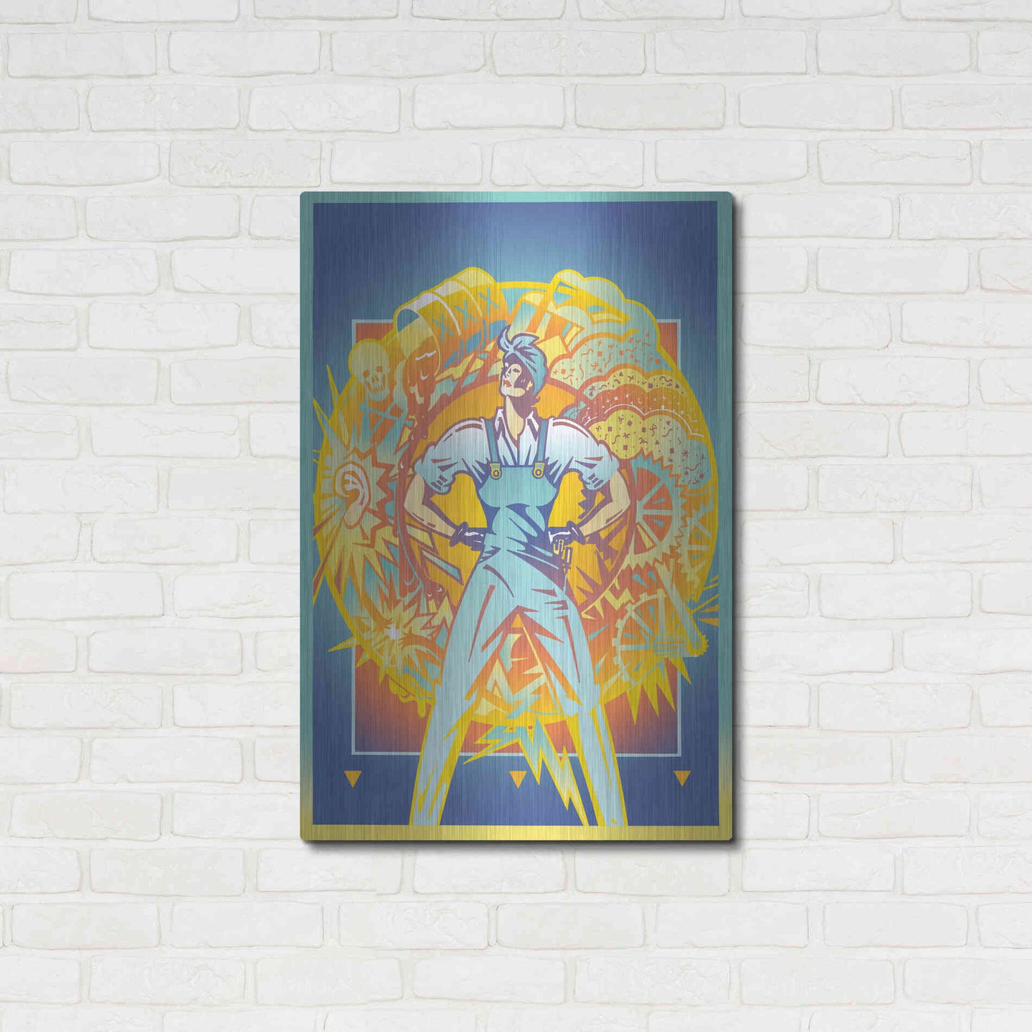 Luxe Metal Art 'Environmental Rosie' by David Chestnutt, Metal Wall Art,24x36