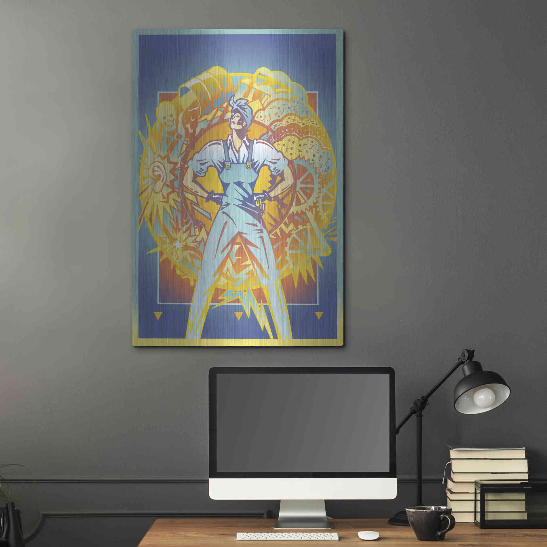 Luxe Metal Art 'Environmental Rosie' by David Chestnutt, Metal Wall Art,24x36
