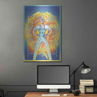 Luxe Metal Art 'Environmental Rosie' by David Chestnutt, Metal Wall Art,24x36