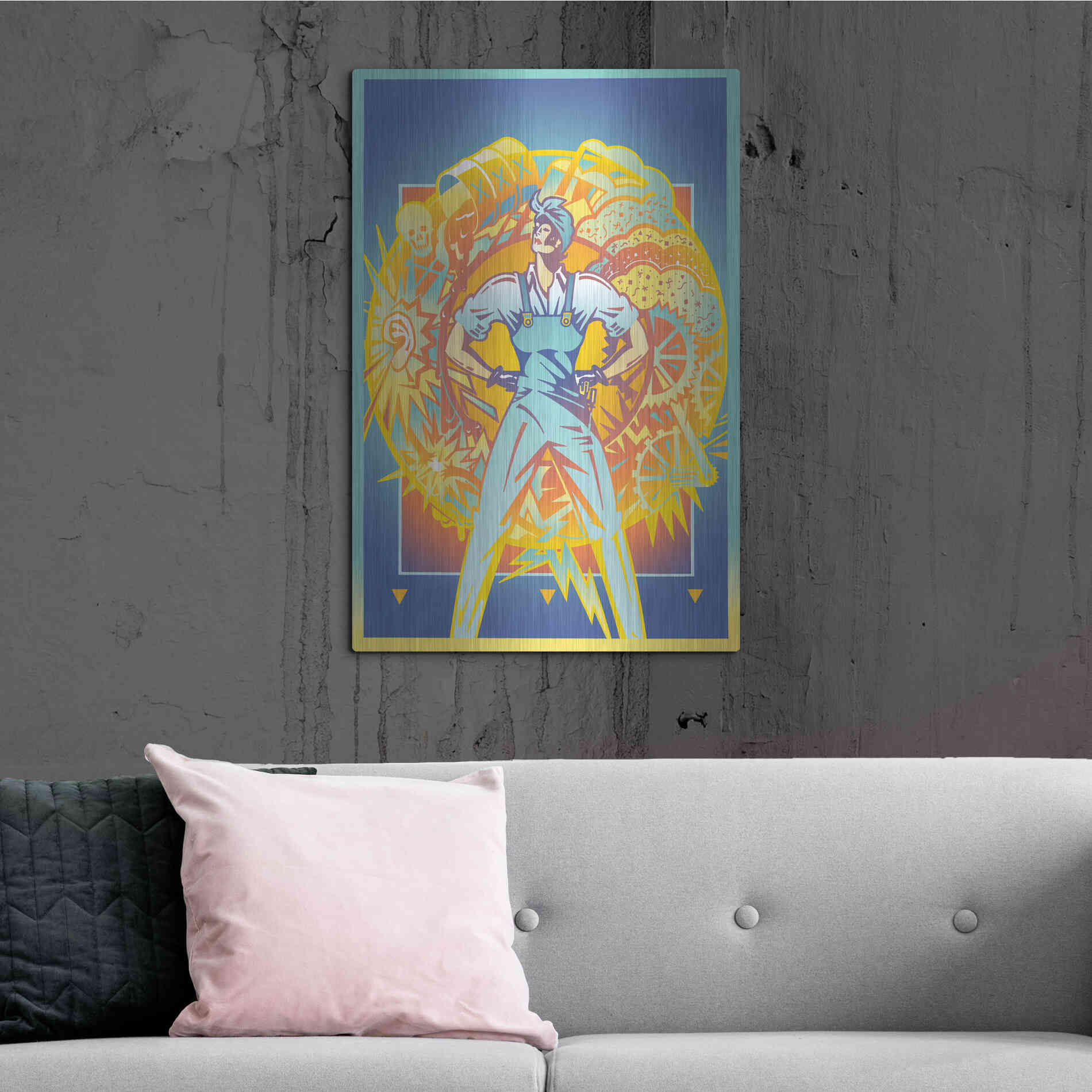 Luxe Metal Art 'Environmental Rosie' by David Chestnutt, Metal Wall Art,24x36