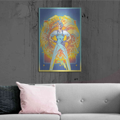 Luxe Metal Art 'Environmental Rosie' by David Chestnutt, Metal Wall Art,24x36