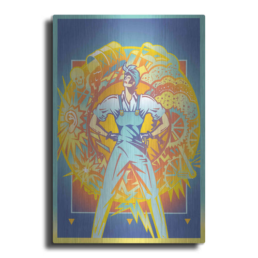 Luxe Metal Art 'Environmental Rosie' by David Chestnutt, Metal Wall Art