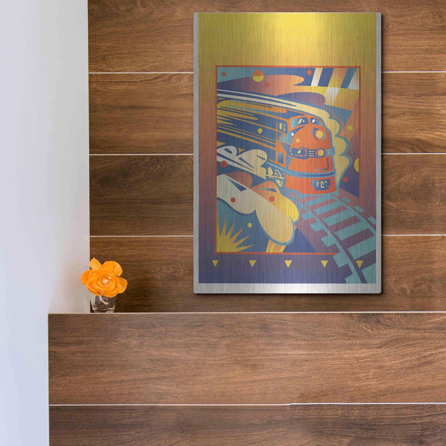 Luxe Metal Art 'Express' by David Chestnutt, Metal Wall Art,12x16