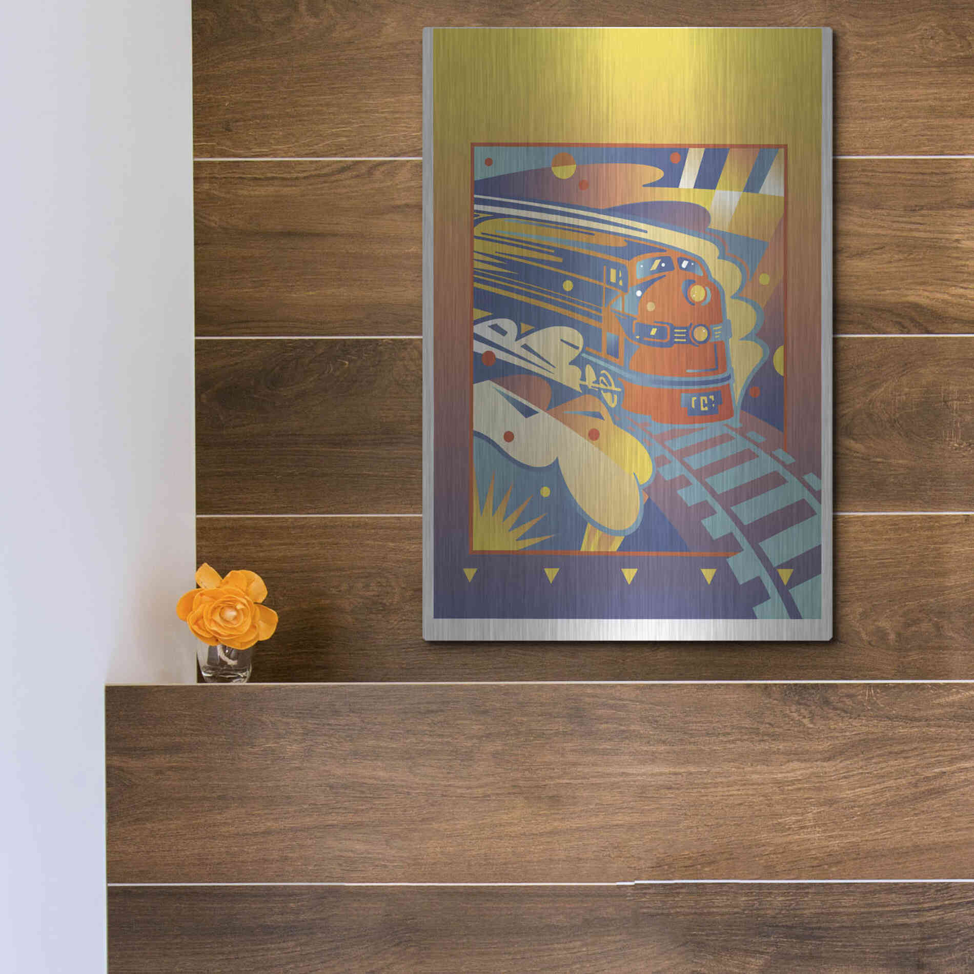 Luxe Metal Art 'Express' by David Chestnutt, Metal Wall Art,12x16