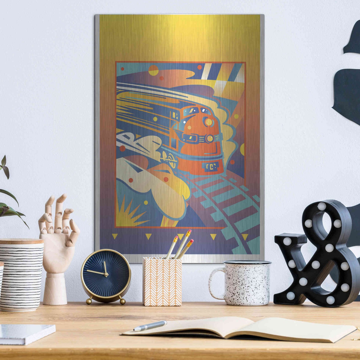 Luxe Metal Art 'Express' by David Chestnutt, Metal Wall Art,12x16