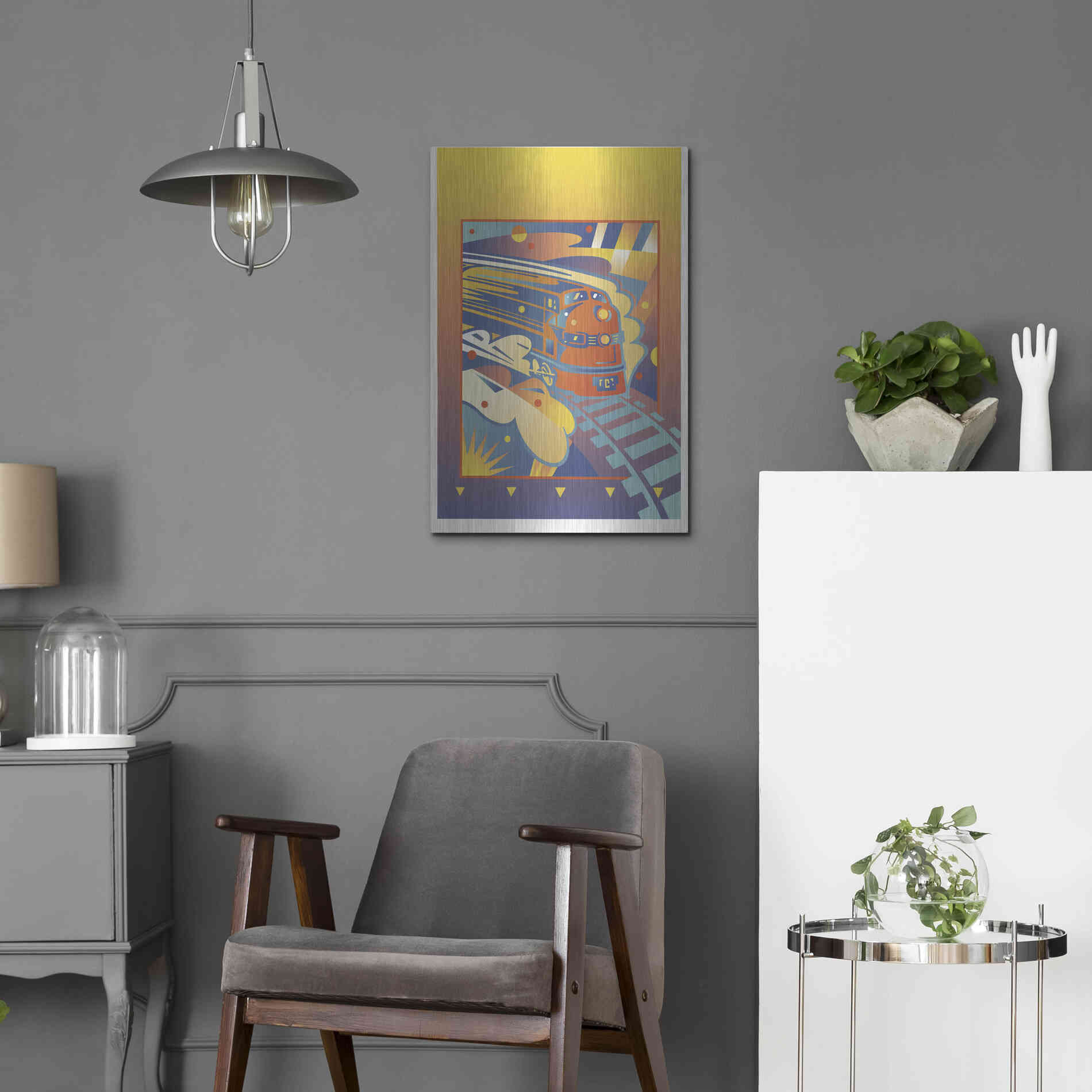 Luxe Metal Art 'Express' by David Chestnutt, Metal Wall Art,16x24