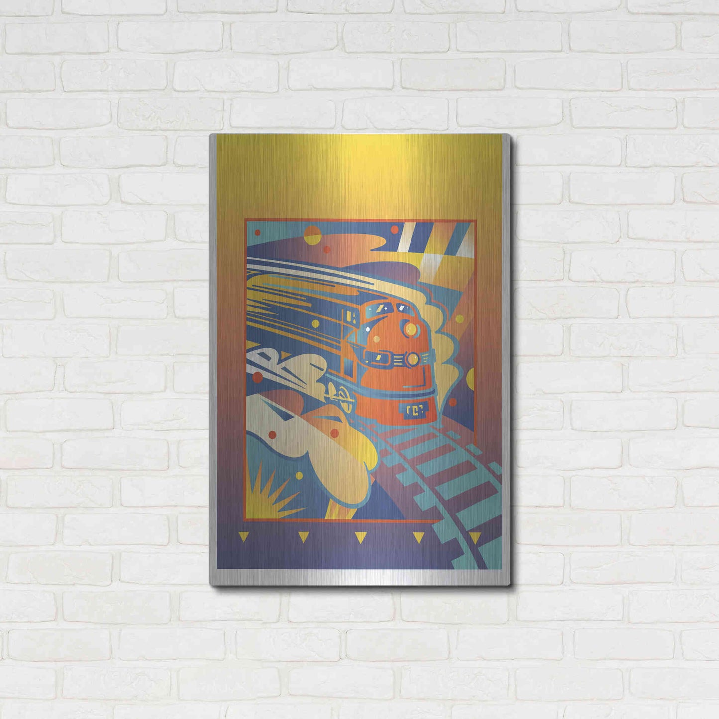 Luxe Metal Art 'Express' by David Chestnutt, Metal Wall Art,24x36