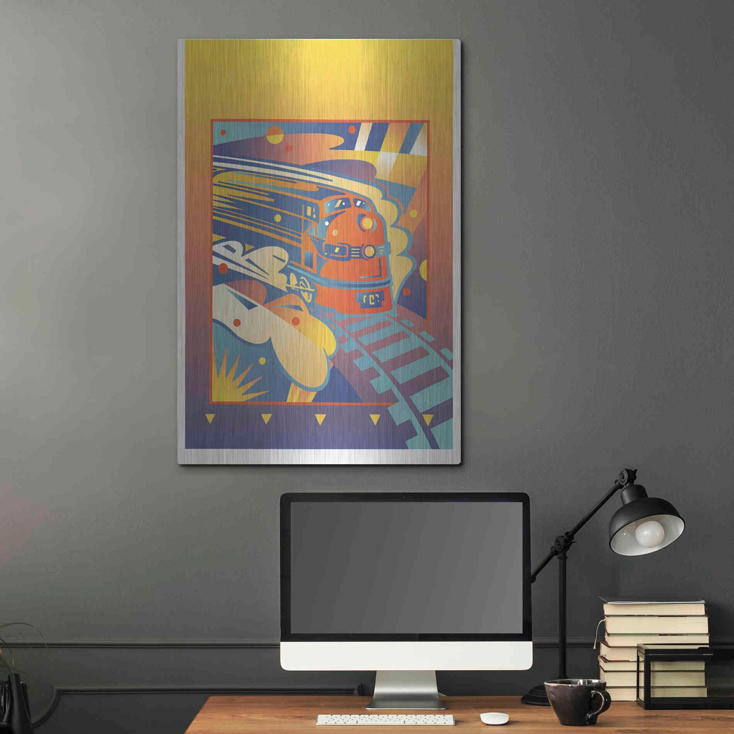 Luxe Metal Art 'Express' by David Chestnutt, Metal Wall Art,24x36