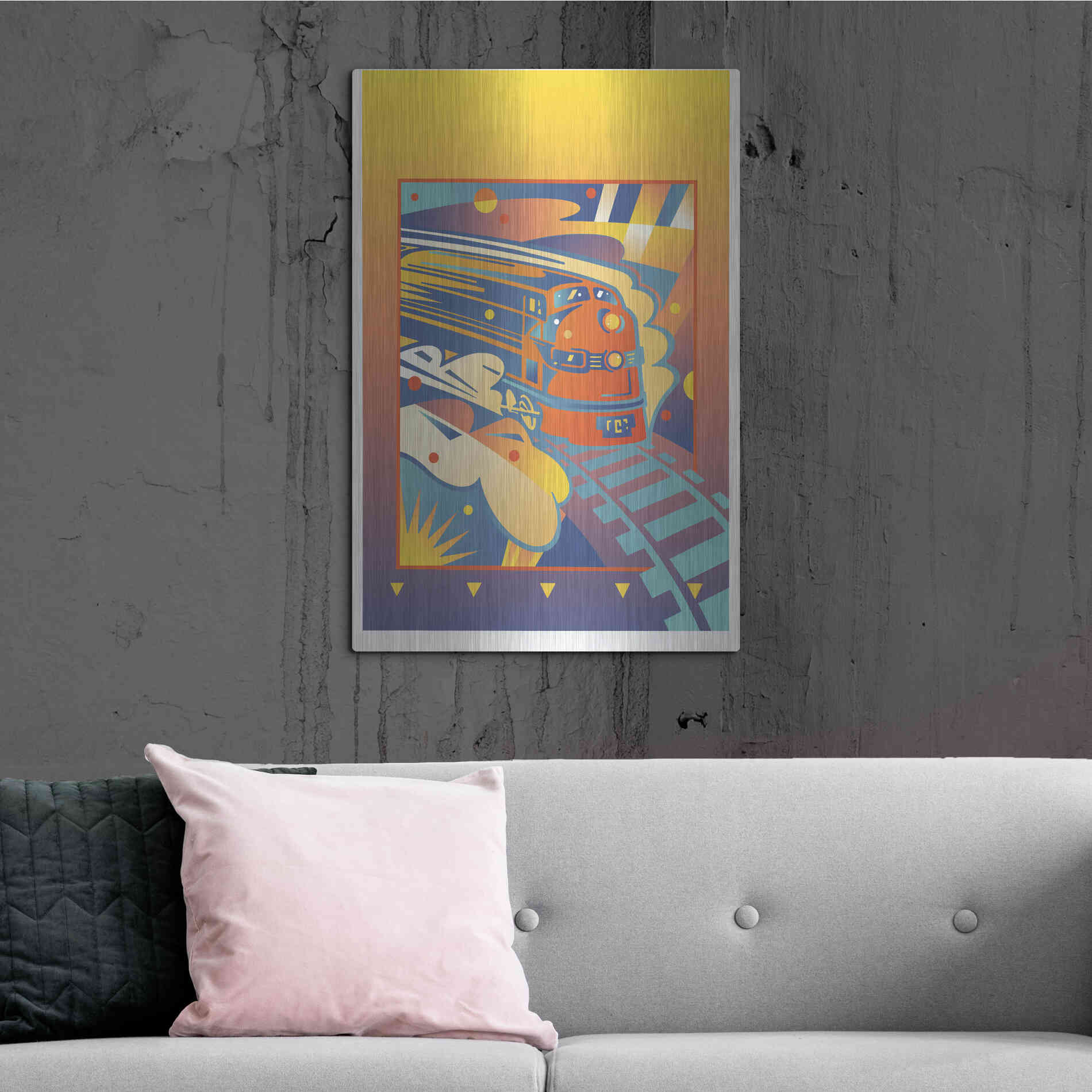 Luxe Metal Art 'Express' by David Chestnutt, Metal Wall Art,24x36
