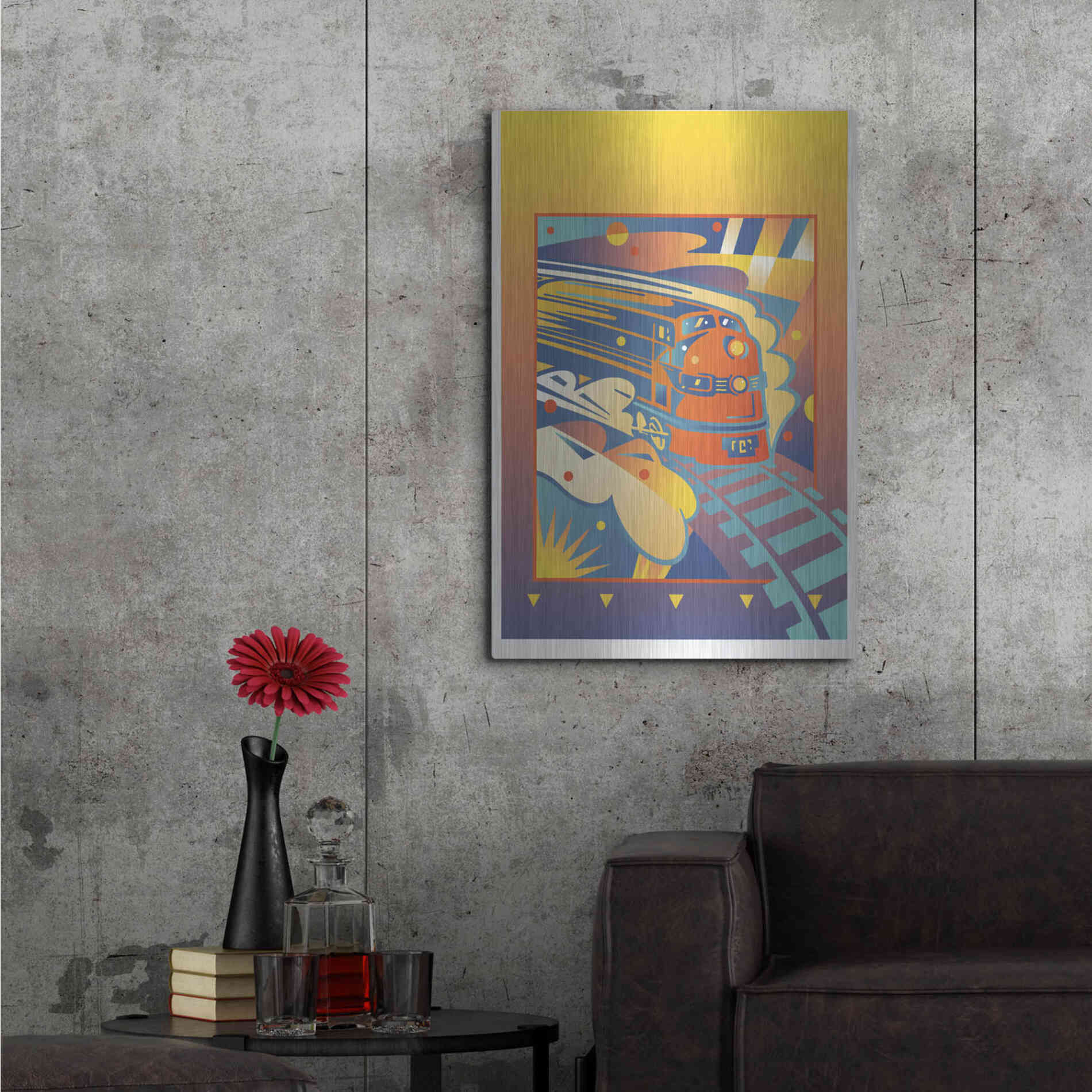 Luxe Metal Art 'Express' by David Chestnutt, Metal Wall Art,24x36