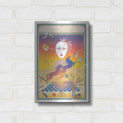 Luxe Metal Art 'Fantasy Mask' by David Chestnutt, Metal Wall Art,12x16
