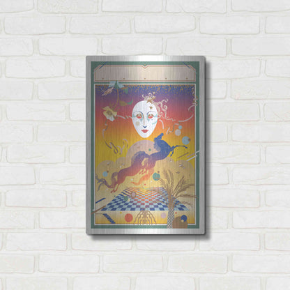 Luxe Metal Art 'Fantasy Mask' by David Chestnutt, Metal Wall Art,16x24