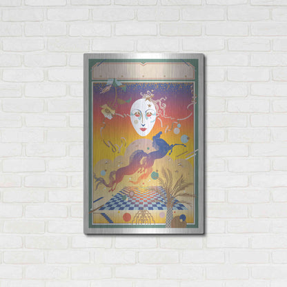 Luxe Metal Art 'Fantasy Mask' by David Chestnutt, Metal Wall Art,24x36