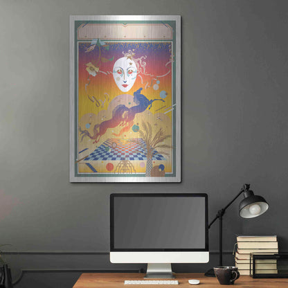 Luxe Metal Art 'Fantasy Mask' by David Chestnutt, Metal Wall Art,24x36