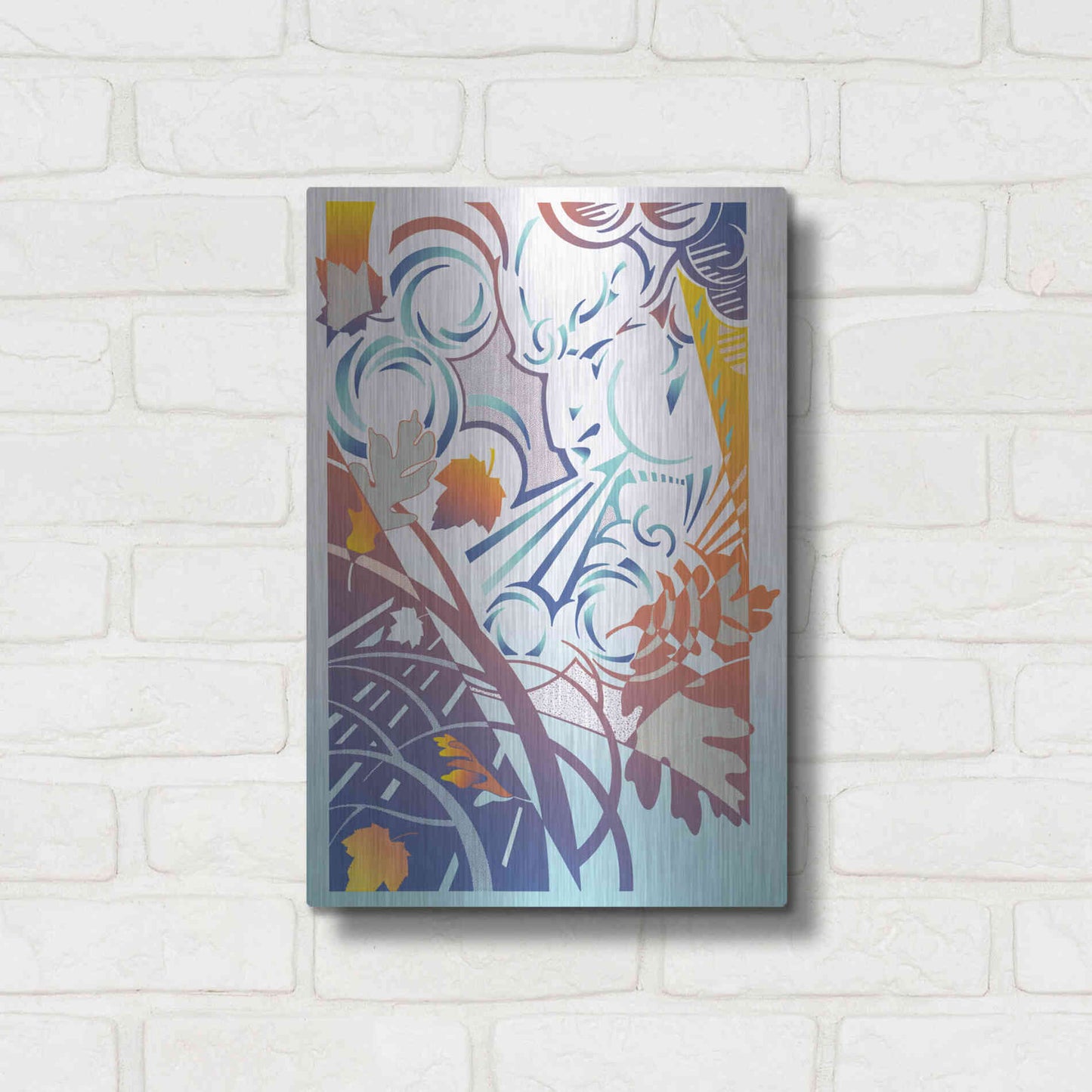 Luxe Metal Art 'Father Winter' by David Chestnutt, Metal Wall Art,12x16