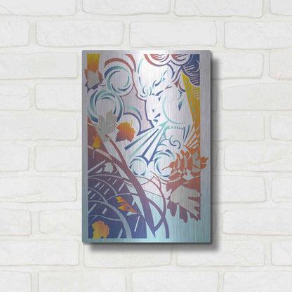 Luxe Metal Art 'Father Winter' by David Chestnutt, Metal Wall Art,12x16