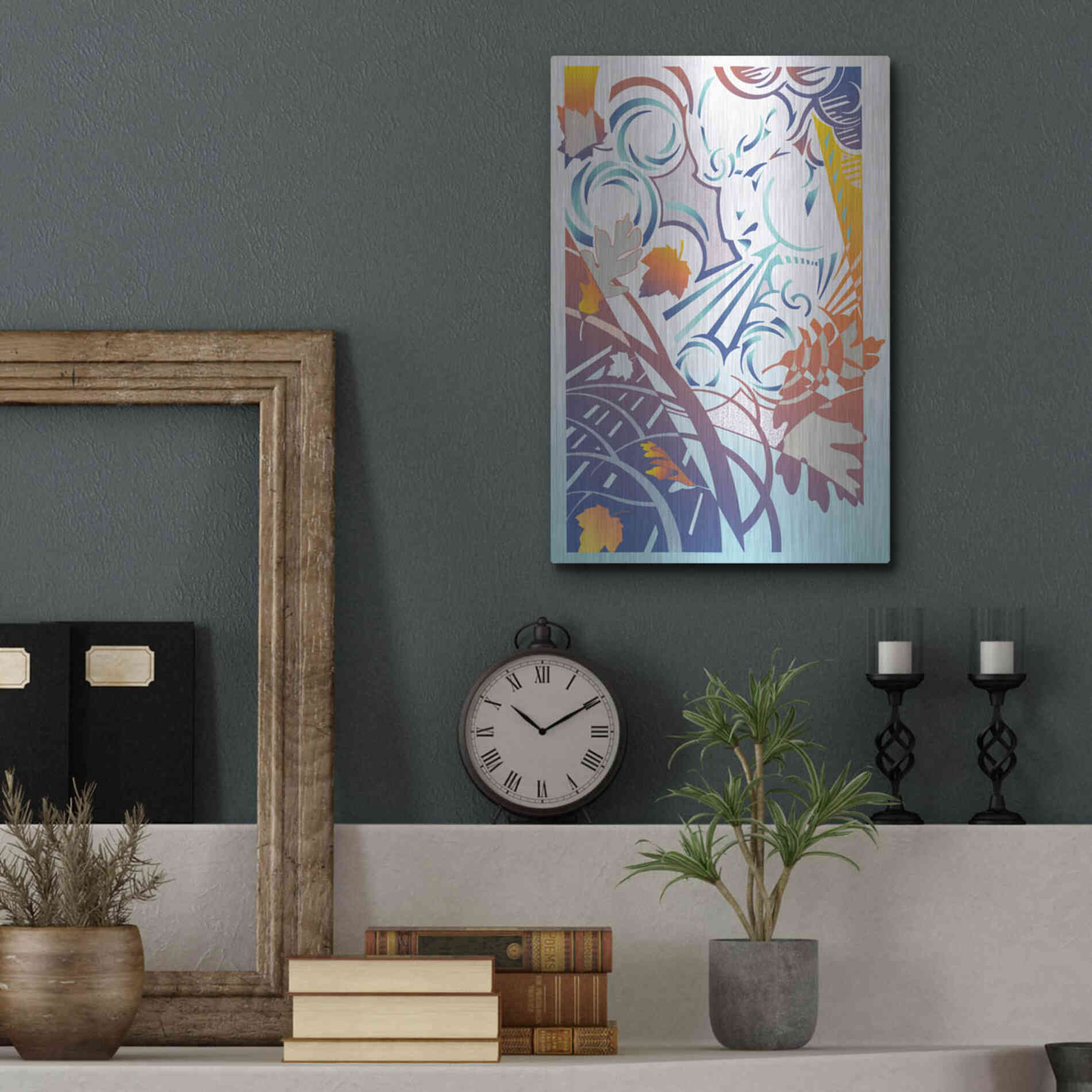 Luxe Metal Art 'Father Winter' by David Chestnutt, Metal Wall Art,12x16