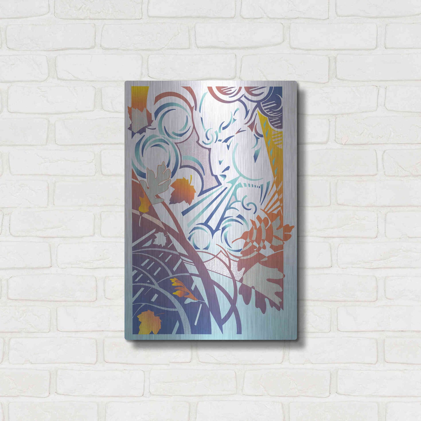 Luxe Metal Art 'Father Winter' by David Chestnutt, Metal Wall Art,16x24
