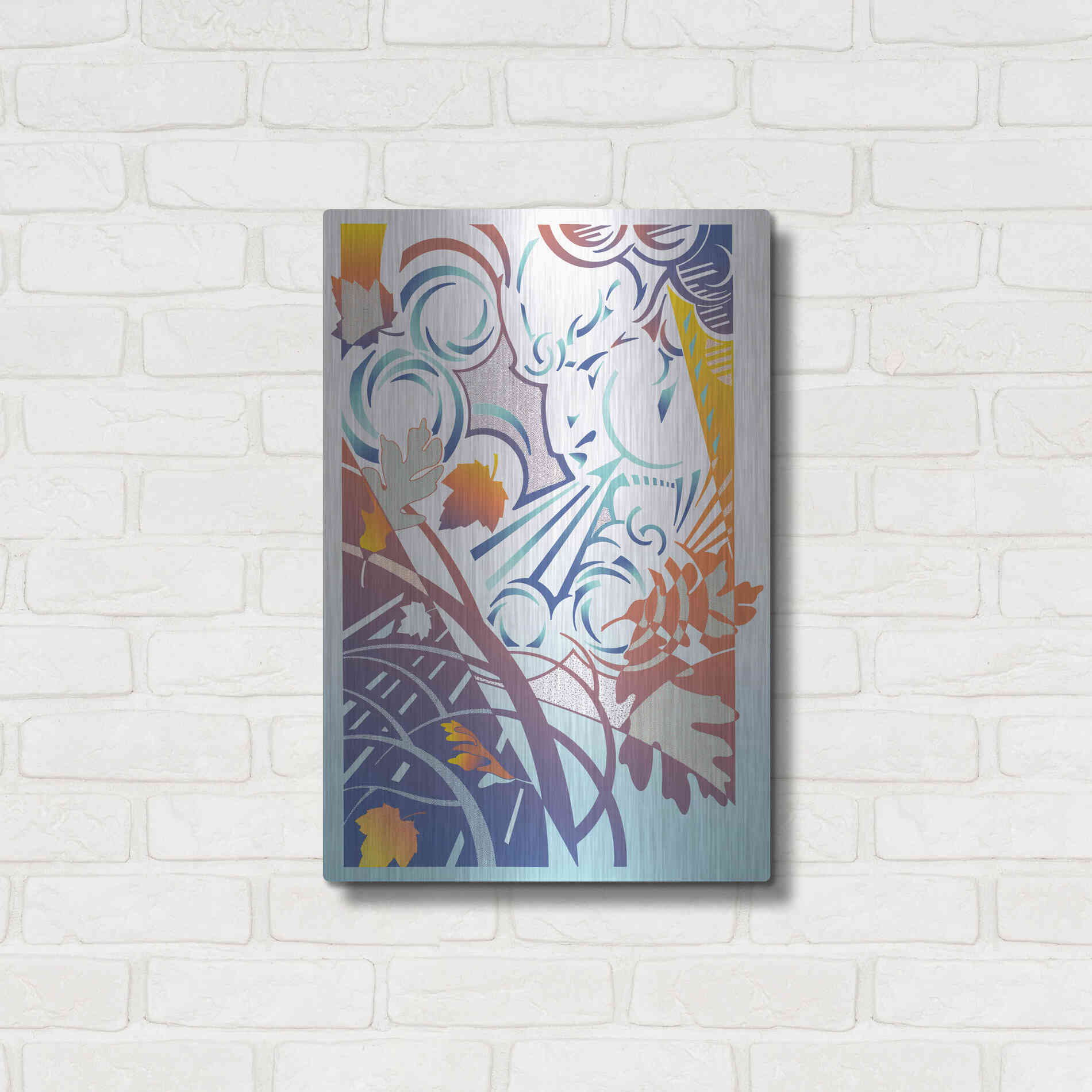 Luxe Metal Art 'Father Winter' by David Chestnutt, Metal Wall Art,16x24