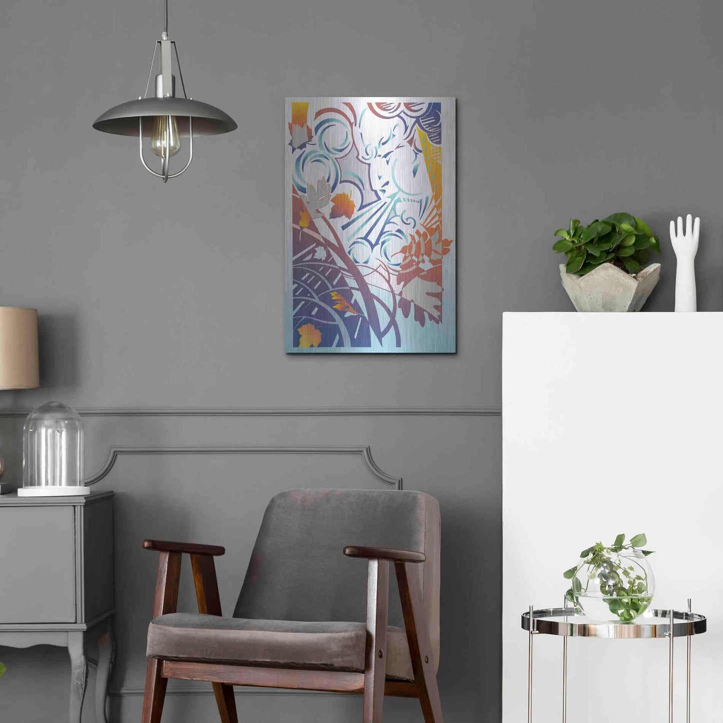 Luxe Metal Art 'Father Winter' by David Chestnutt, Metal Wall Art,16x24