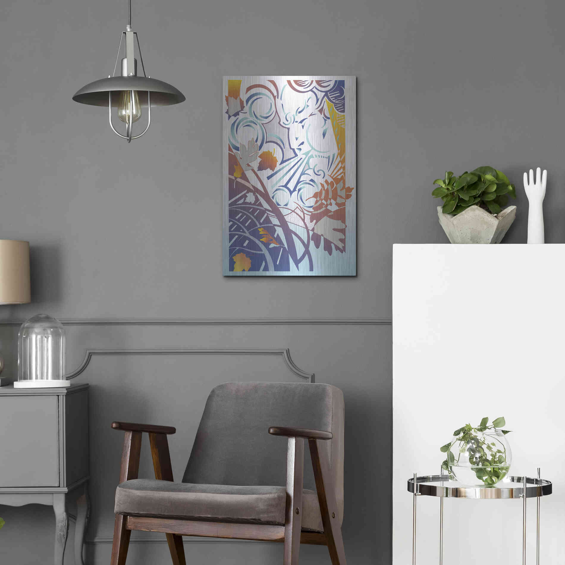 Luxe Metal Art 'Father Winter' by David Chestnutt, Metal Wall Art,16x24