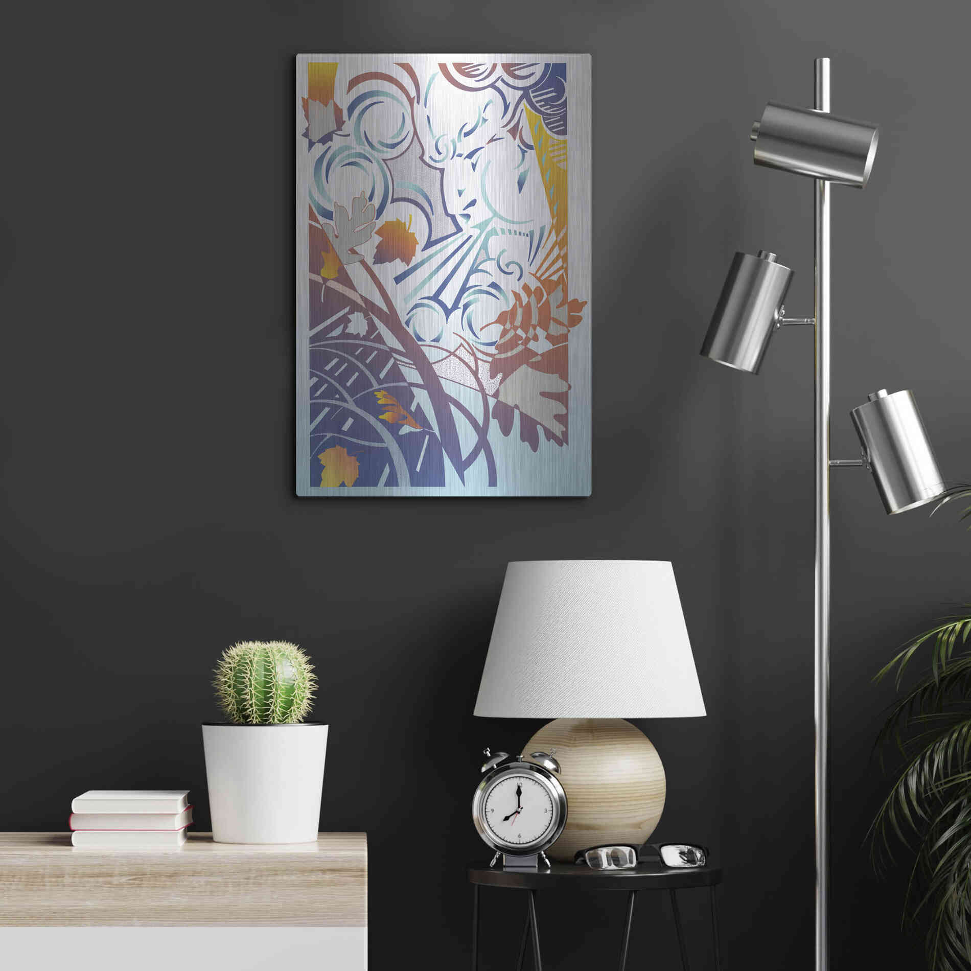 Luxe Metal Art 'Father Winter' by David Chestnutt, Metal Wall Art,16x24