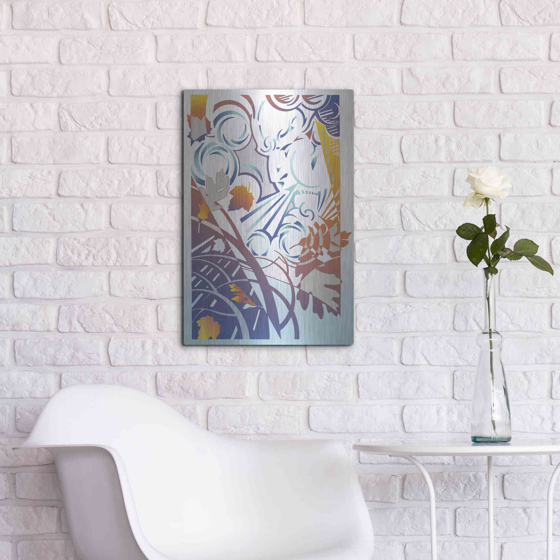 Luxe Metal Art 'Father Winter' by David Chestnutt, Metal Wall Art,16x24