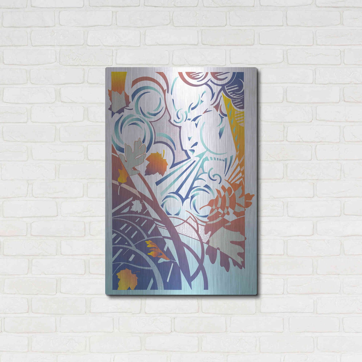 Luxe Metal Art 'Father Winter' by David Chestnutt, Metal Wall Art,24x36