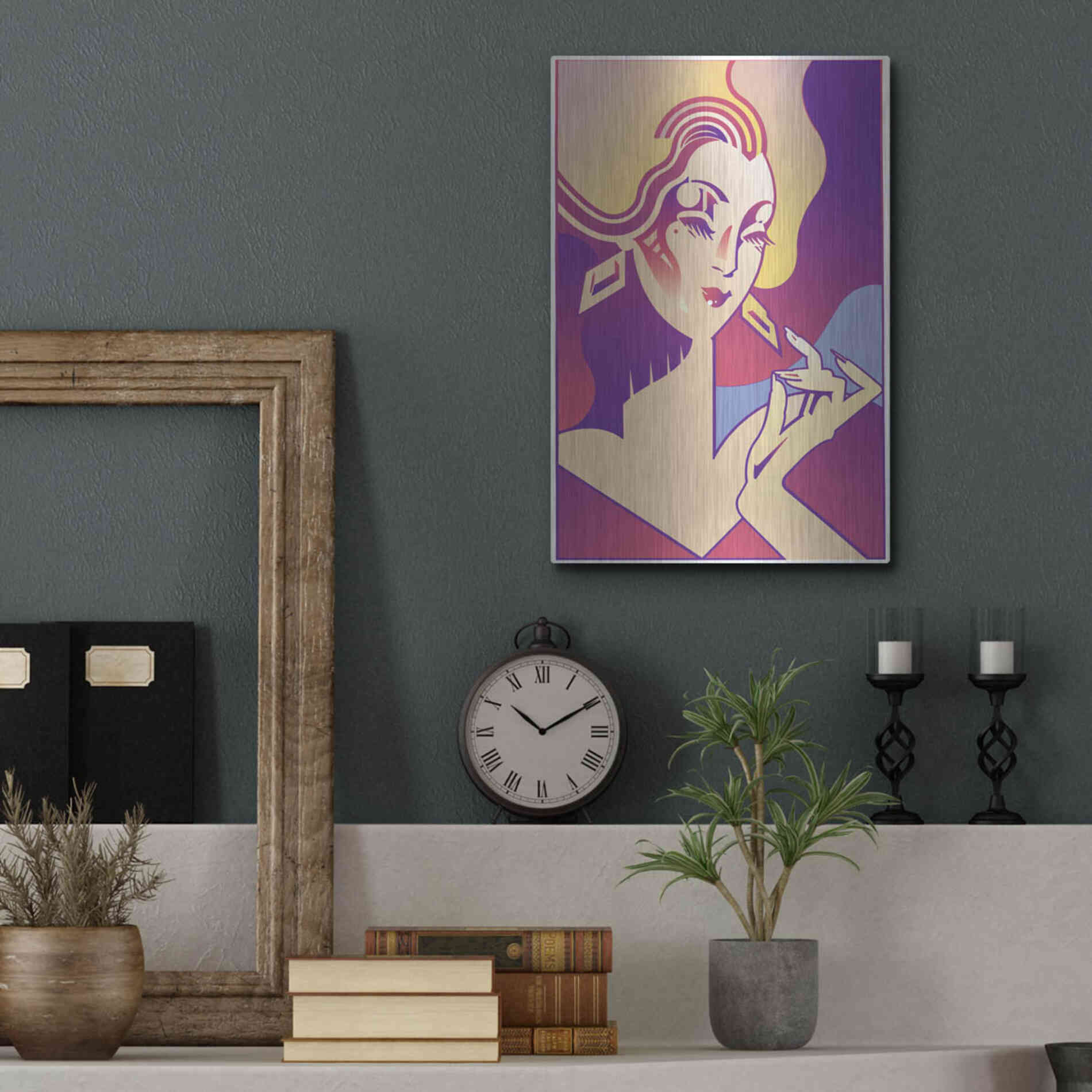 Luxe Metal Art 'Femme Fatale' by David Chestnutt, Metal Wall Art,12x16