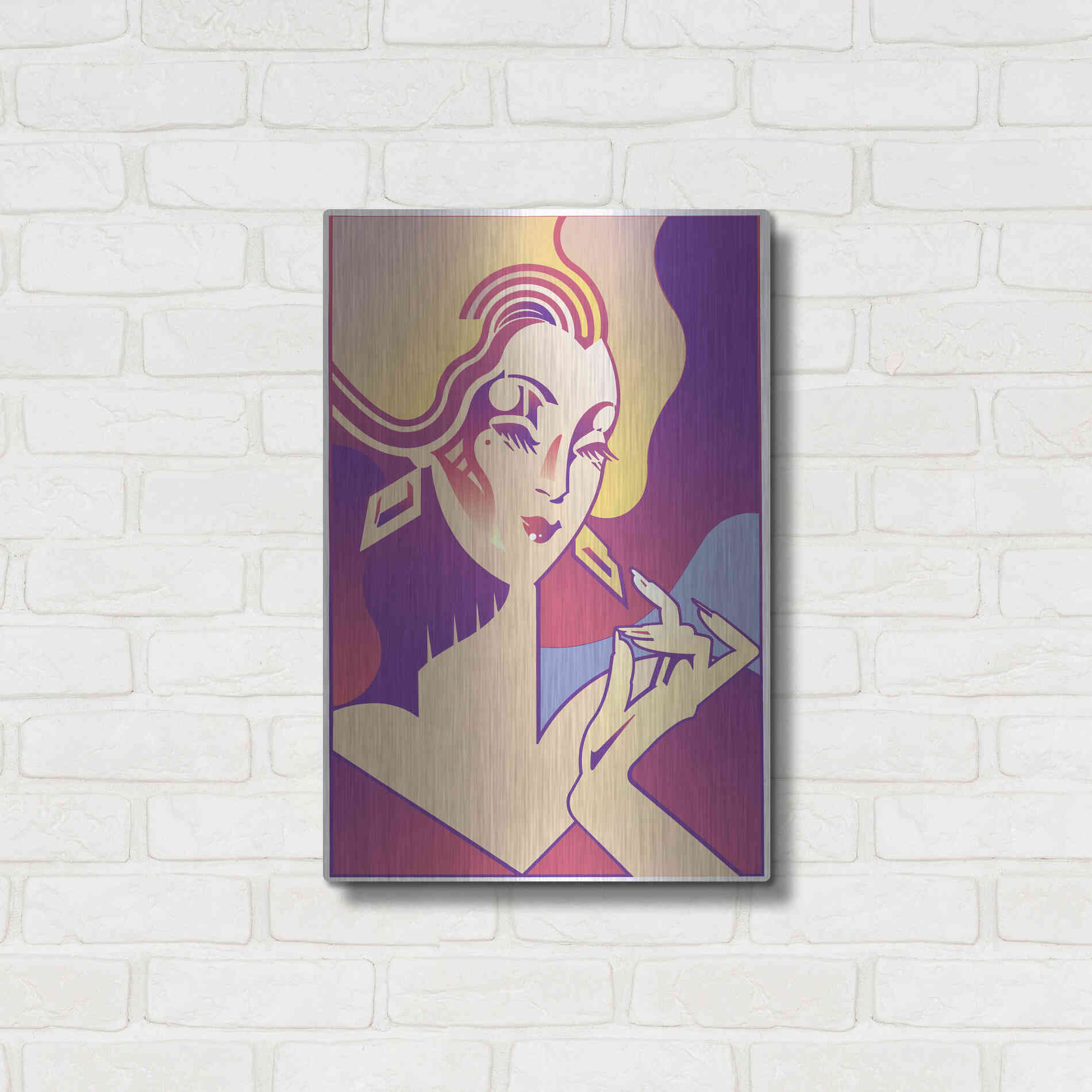 Luxe Metal Art 'Femme Fatale' by David Chestnutt, Metal Wall Art,16x24