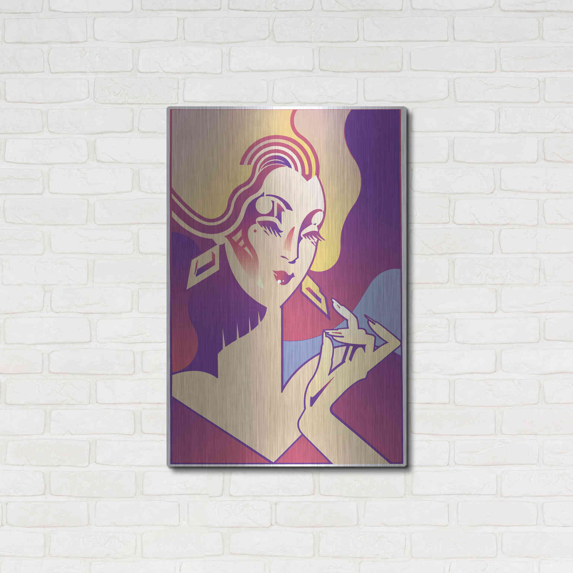 Luxe Metal Art 'Femme Fatale' by David Chestnutt, Metal Wall Art,24x36