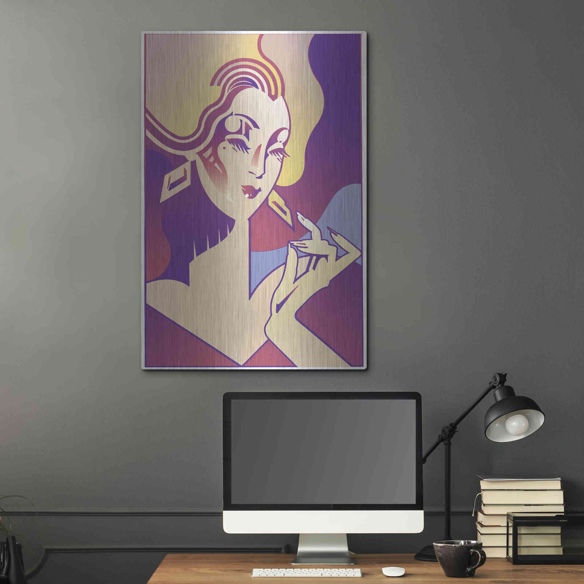 Luxe Metal Art 'Femme Fatale' by David Chestnutt, Metal Wall Art,24x36