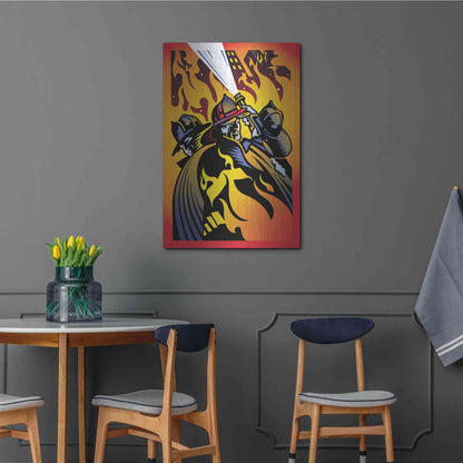 Luxe Metal Art 'Firemen' by David Chestnutt, Metal Wall Art,24x36