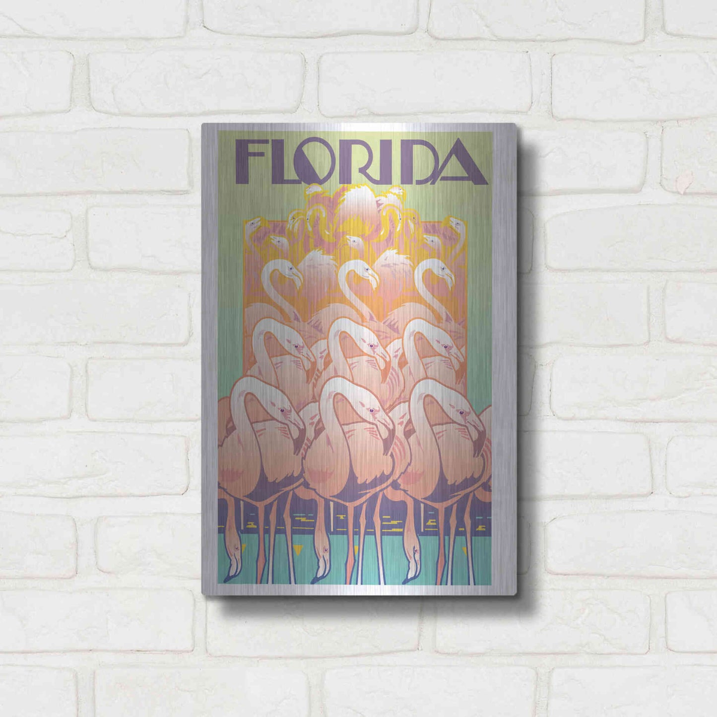 Luxe Metal Art 'Florida' by David Chestnutt, Metal Wall Art,12x16