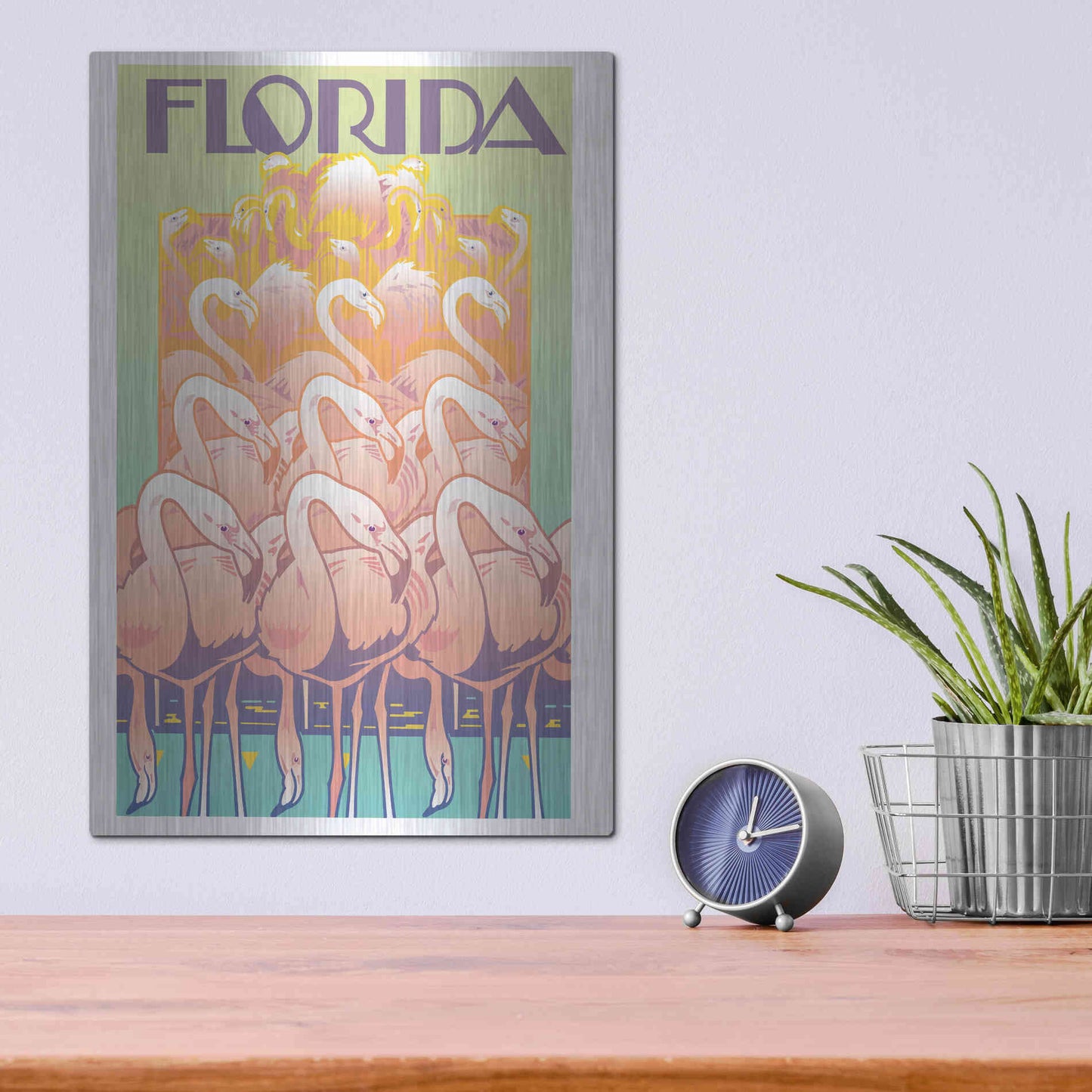 Luxe Metal Art 'Florida' by David Chestnutt, Metal Wall Art,12x16