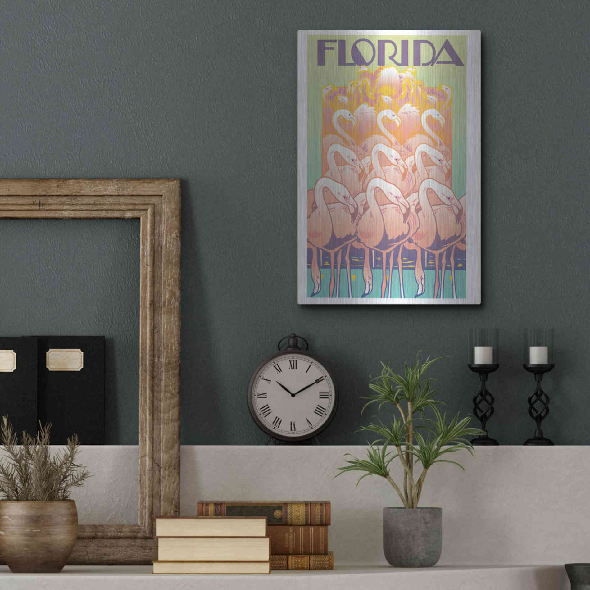 Luxe Metal Art 'Florida' by David Chestnutt, Metal Wall Art,12x16